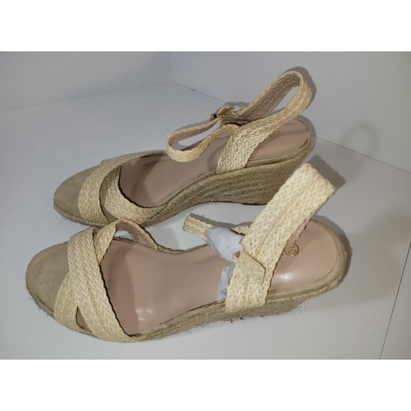 women's Open Toe Forever Fashion S 10 Open Toe Ankle Strap Straw Wedge Sandal - Picture 14 of 16